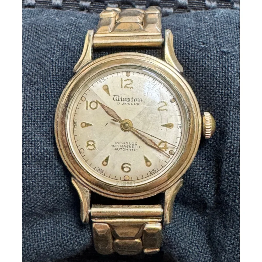 Winston 17 Jewels Vintage Incabloc automatic watch 10 KT RGP